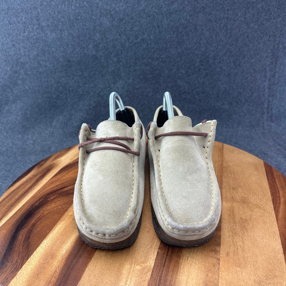 Clarks Originals WALLABEE 35395 Womens 9.5 M Sand Suede Crepe Sole Comfort Shoes - Picture 3 of 13